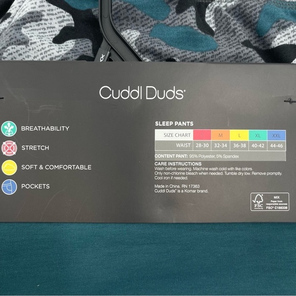 Cuddl Duds Men’s Size XXL 2 Pair French Terry Sleep Pajama Lounge Pants New - Picture 5 of 7